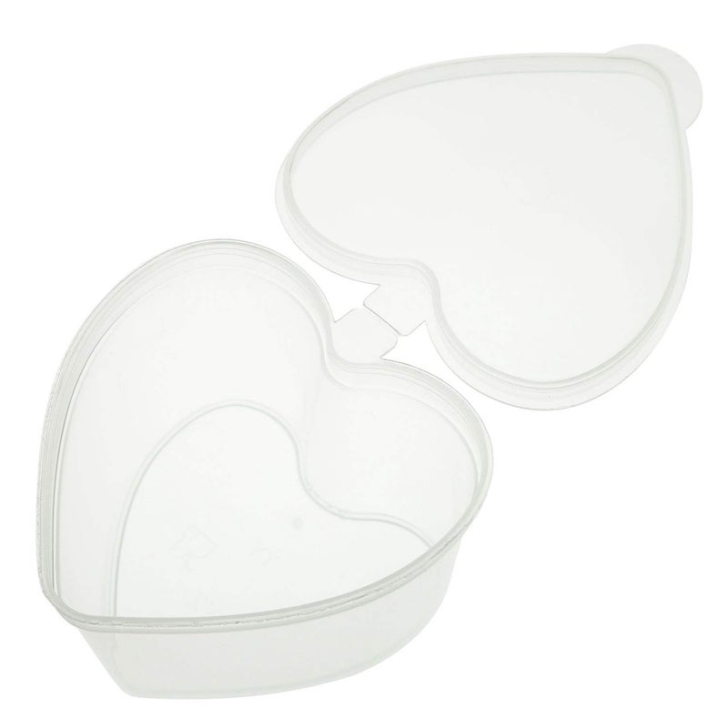 تيج علبة تخزين Tegg، 32 قطعة، علب تخزين بلاستيكية شفافة على شكل قلب، سعة 1.5 أونصة، مع أغطية، مناسبة لتخزين السلايم وكرات الفوم - Image 2